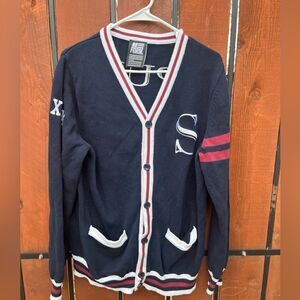 Varsity Old School Cardigan Sweater size large